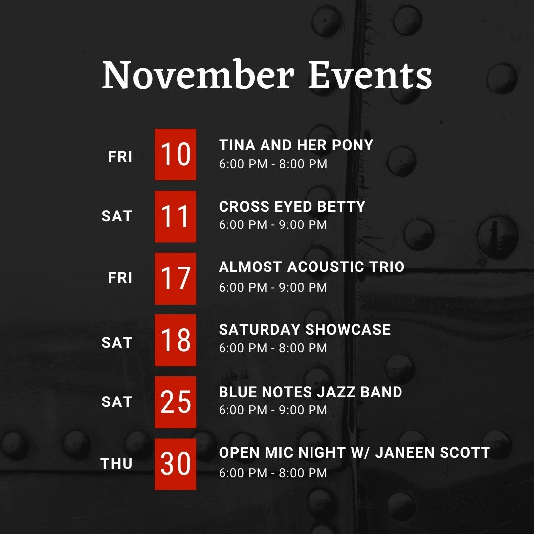 It's November! And that means we're announcing a new line-up for this month. We've got some great artists and bands taking the Fretwell stage this month, so make sure you don't miss a great night.

See you soon at Fretwell!

#SpartanburgEvents #DiscoverSpartanburg #SpartanburgSC #SpartanburgCommunity #SpartanburgFun